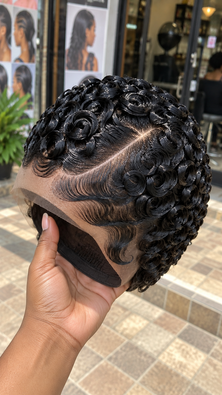 Glossy Black Ringlets with Sweeping Finger Waves #stayh Glossy Black Ringlets with Sweeping Finger Waves #stayh