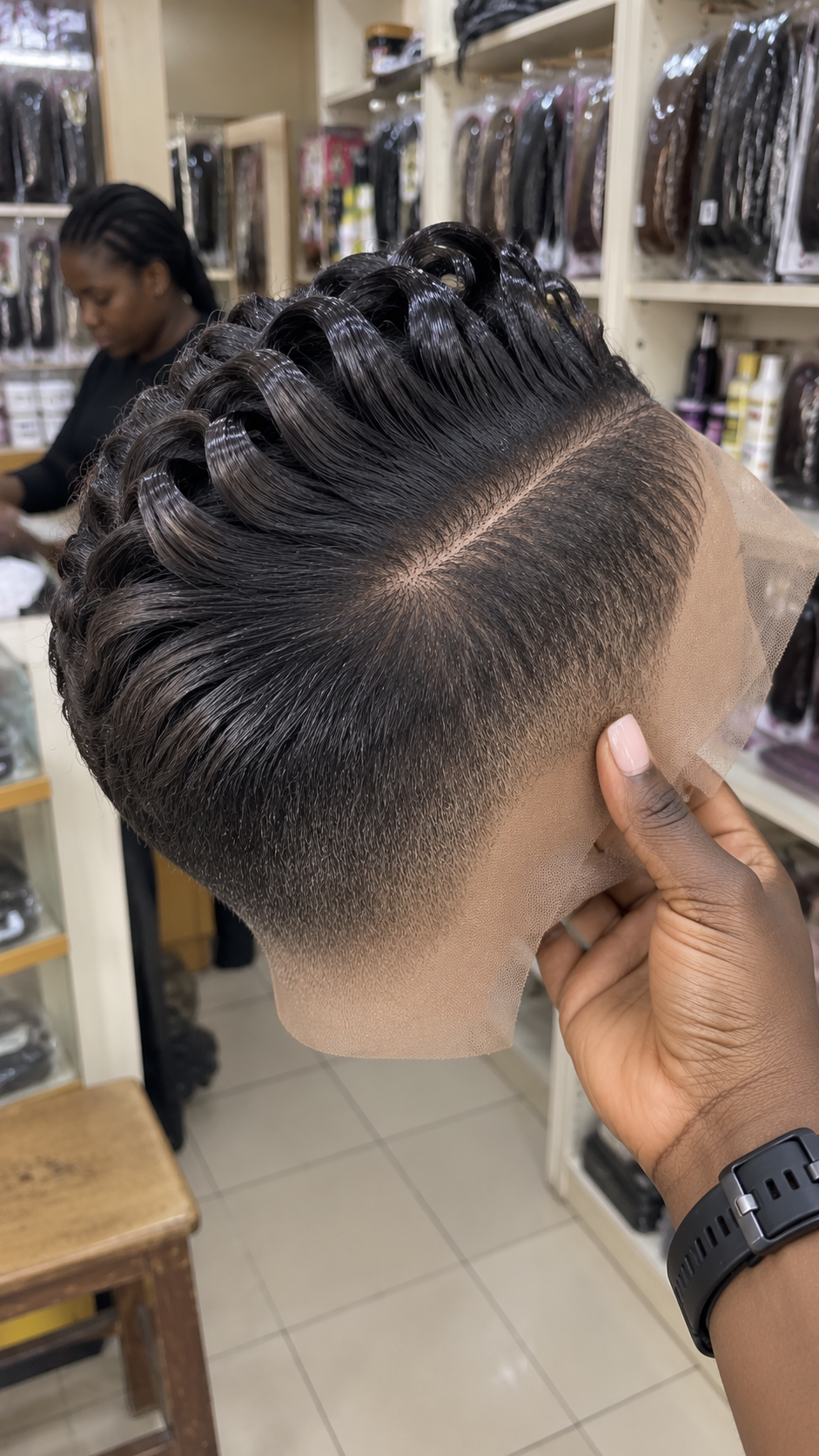 Jet Black Lace Pixie Wig With Elevated Barrel Loops and a Precision Side Part #bwih Jet Black Lace Pixie Wig With Elevated Barrel Loops and a Precision Side Part #bwih