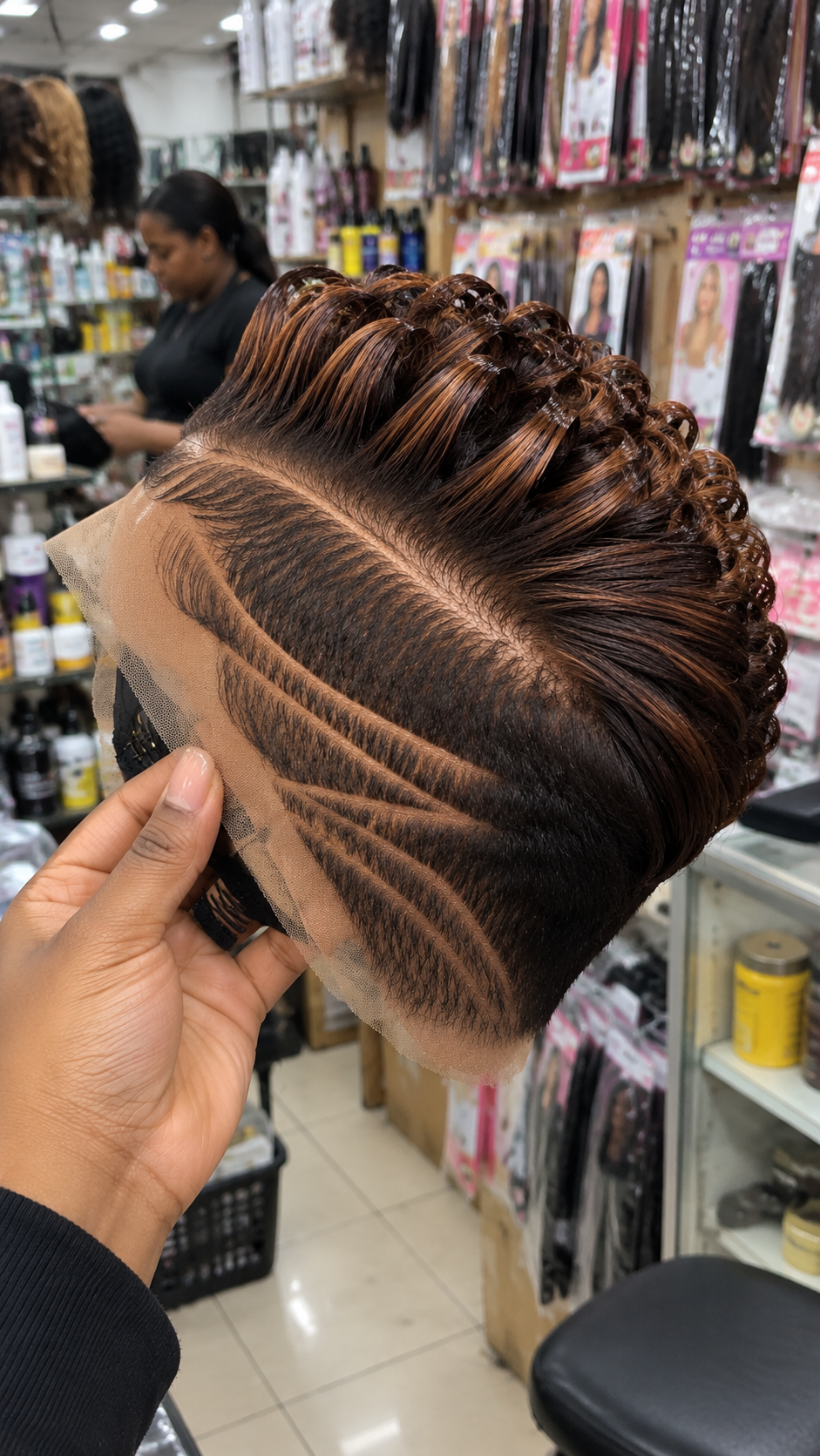 Mocha Caramel Ribbon Pixie Wig With Triple Sweeping Temple Channels #hwbh Mocha Caramel Ribbon Pixie Wig With Triple Sweeping Temple Channels #hwbh