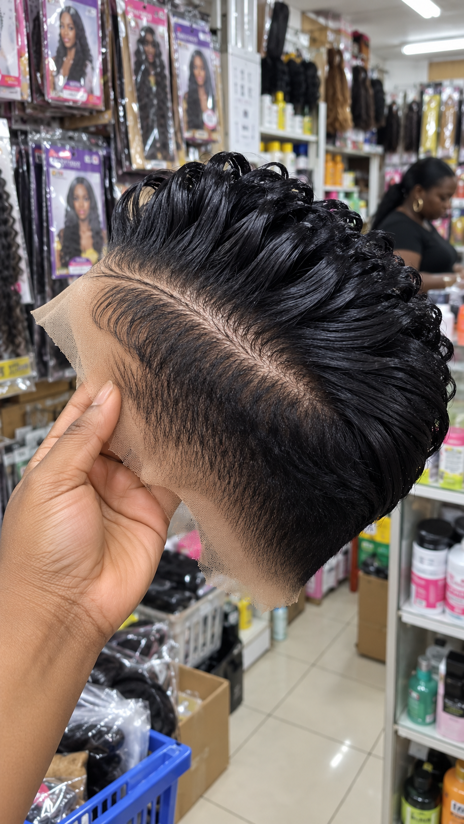 Black Sculpted Wave Wig With Exposed Lace and Precision Side Detailing #brh Black Sculpted Wave Wig With Exposed Lace and Precision Side Detailing #brh