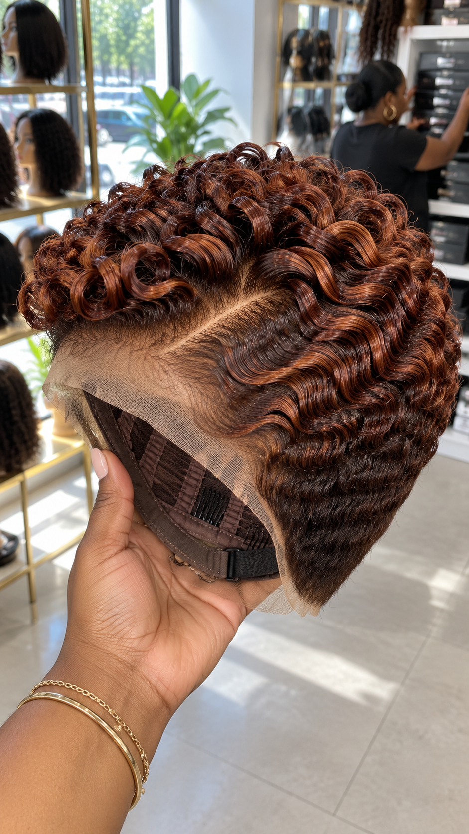 Auburn Chestnut Finger Wave Lace Wig With Copper Loop Crown and Tapered Side #stayh Auburn Chestnut Finger Wave Lace Wig With Copper Loop Crown and Tapered Side #stayh