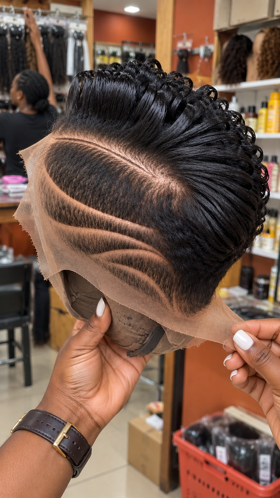 Raven Black Loop Crown Wig With Layered Side Arcs #stayh