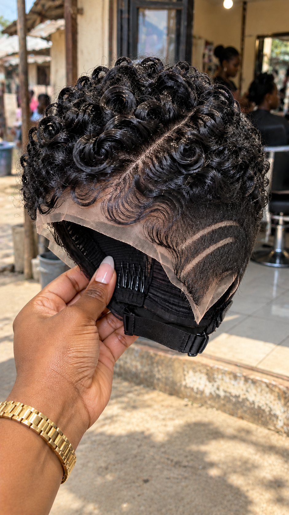 Midnight Black Spiral Rosette Wig With a Diagonal Crown Part and Double Temple Arches #apdh Midnight Black Spiral Rosette Wig With a Diagonal Crown Part and Double Temple Arches #apdh