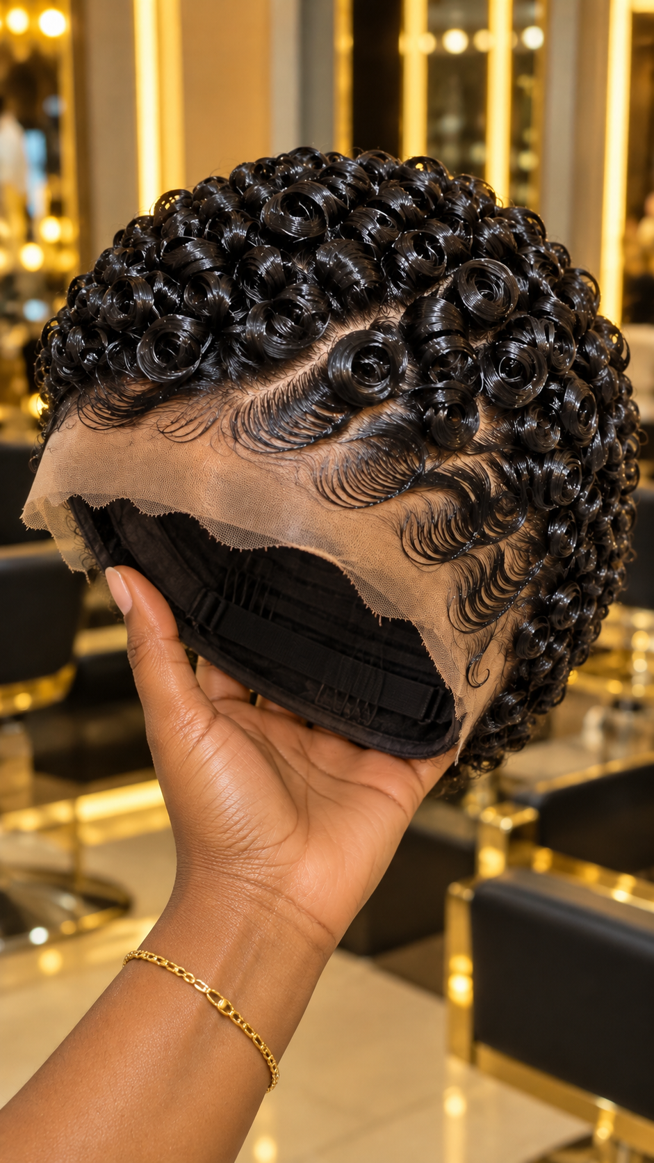 Obsidian Black Spiral Rosette Wig With Cascading Temple Finger Waves #stayh Obsidian Black Spiral Rosette Wig With Cascading Temple Finger Waves #stayh