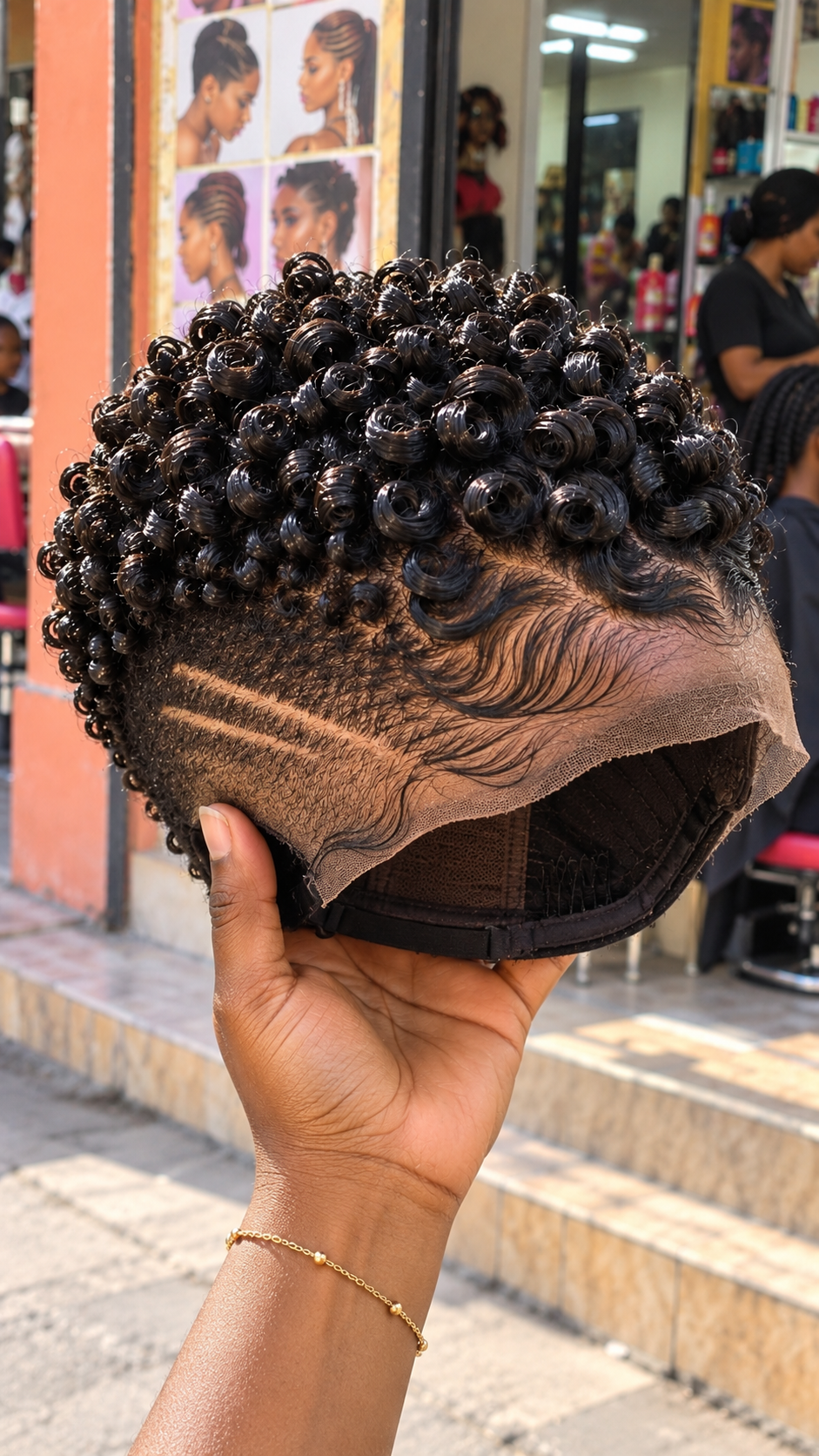 Midnight Black Spiral Rosette Wig With Sweeping Forehead Waves and Twin Razor Side Accents #apdh Midnight Black Spiral Rosette Wig With Sweeping Forehead Waves and Twin Razor Side Accents #apdh
