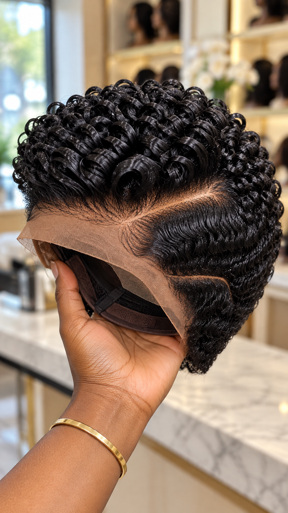 Beautiful Black Spiral Pixie Wig with Elegant Side Waves #natu Beautiful Black Spiral Pixie Wig with Elegant Side Waves #natu