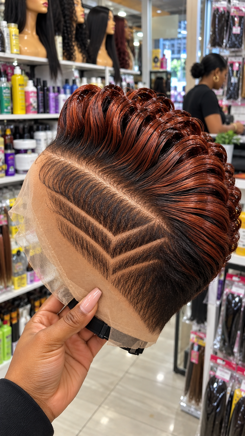 Copper Brown Pixie Wig with Beautiful Swept Curls #br Copper Brown Pixie Wig with Beautiful Swept Curls #br