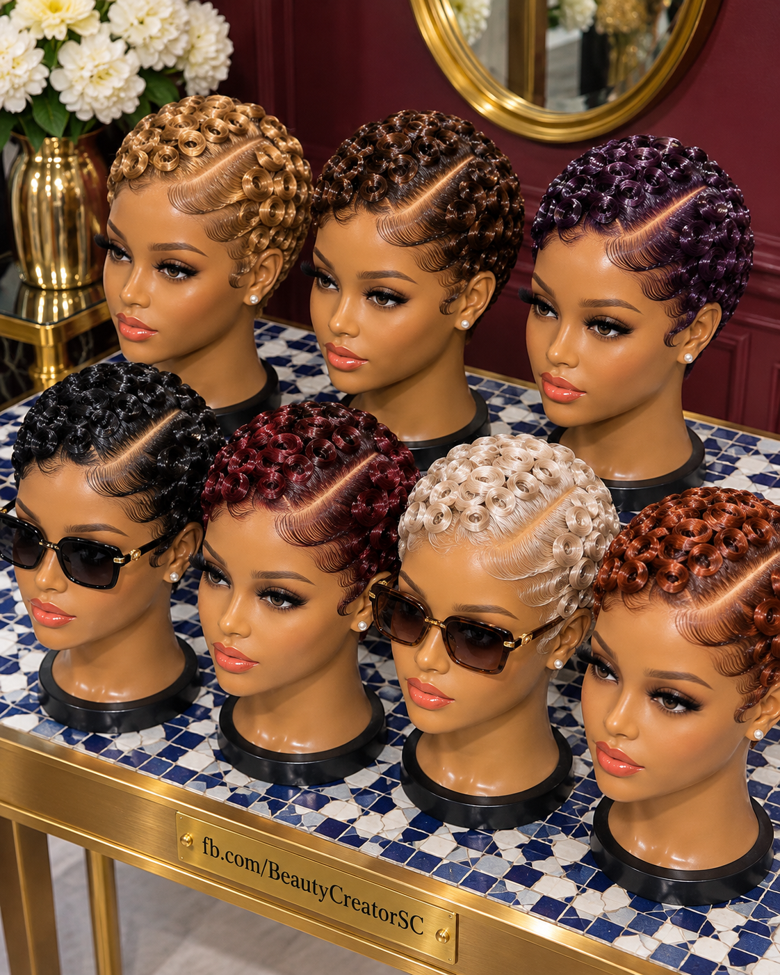 Beautiful Pin Curl Wigs in Rich Colors #bc Beautiful Pin Curl Wigs in Rich Colors #bc