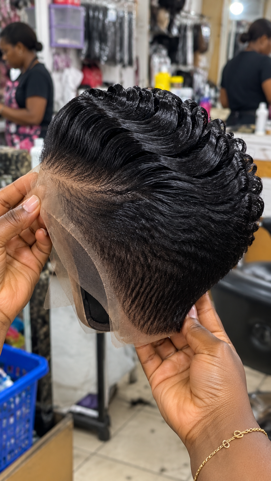 Raven Black Sculpted Wave Wig With Swept Crown Architecture #br Raven Black Sculpted Wave Wig With Swept Crown Architecture #br