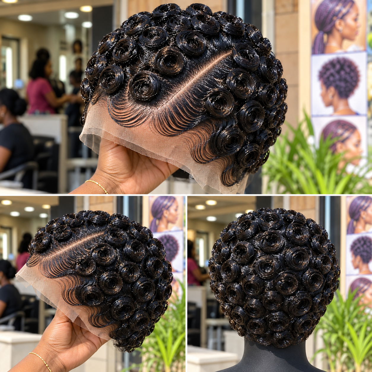 Stunning Black Rosette Pixie with Beautiful Side Waves #csf Stunning Black Rosette Pixie with Beautiful Side Waves #csf