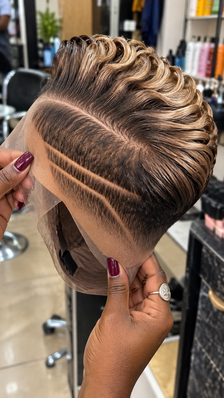 Honey Blonde Swept Waves Pixie Wig #br