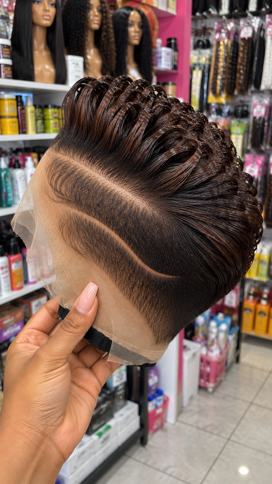 Chocolate Brown Pixie Curls with Beautiful Side Parting #br Chocolate Brown Pixie Curls with Beautiful Side Parting #br