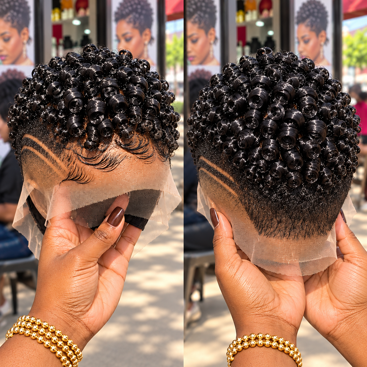 Beautiful Black Spiral Pixie Wig with Double Side Lines #HaircutStyleIdeas
