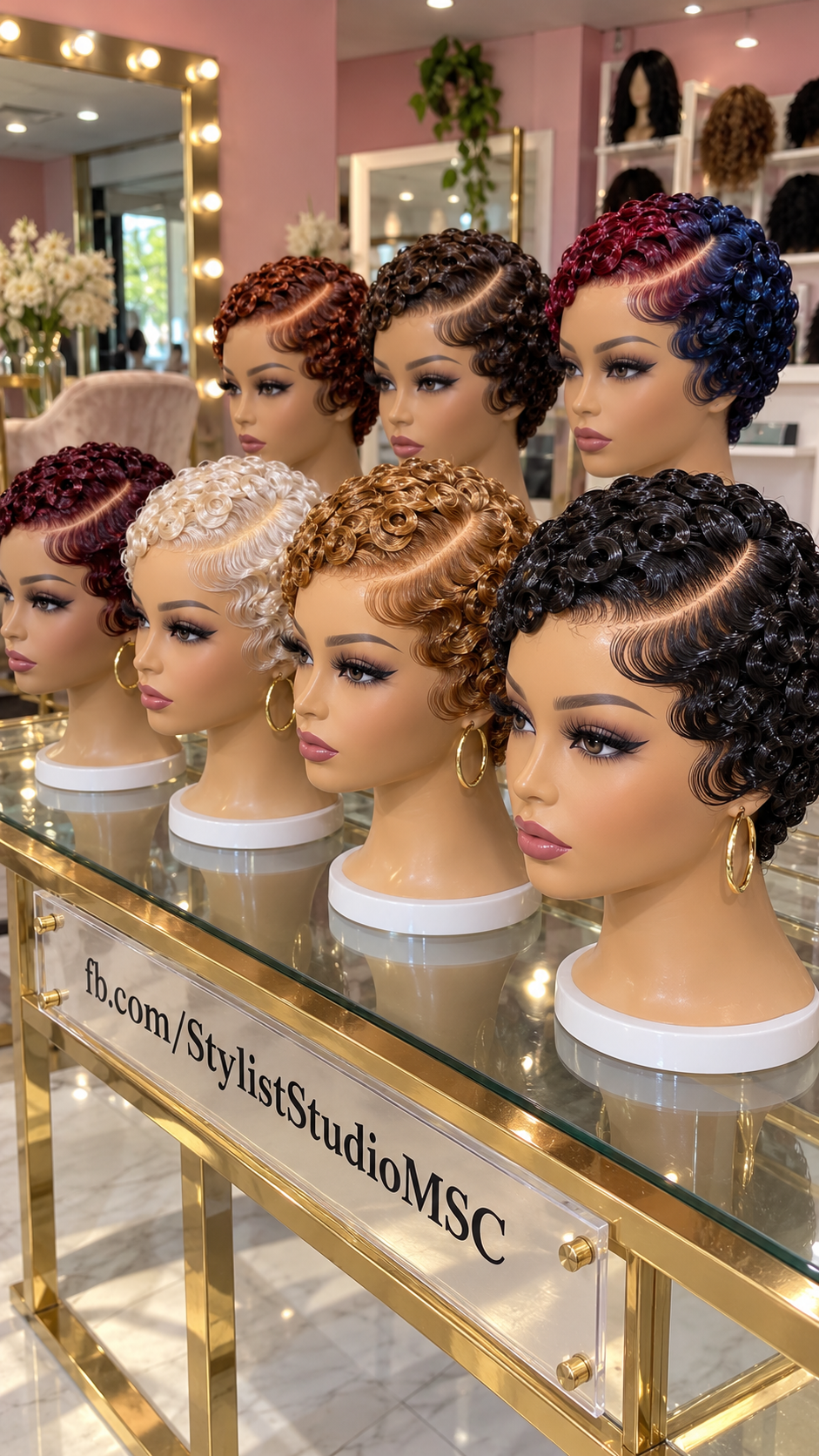 Luxury Finger Curl Pixie Hairstyles in Beautiful Salon Colors #ss