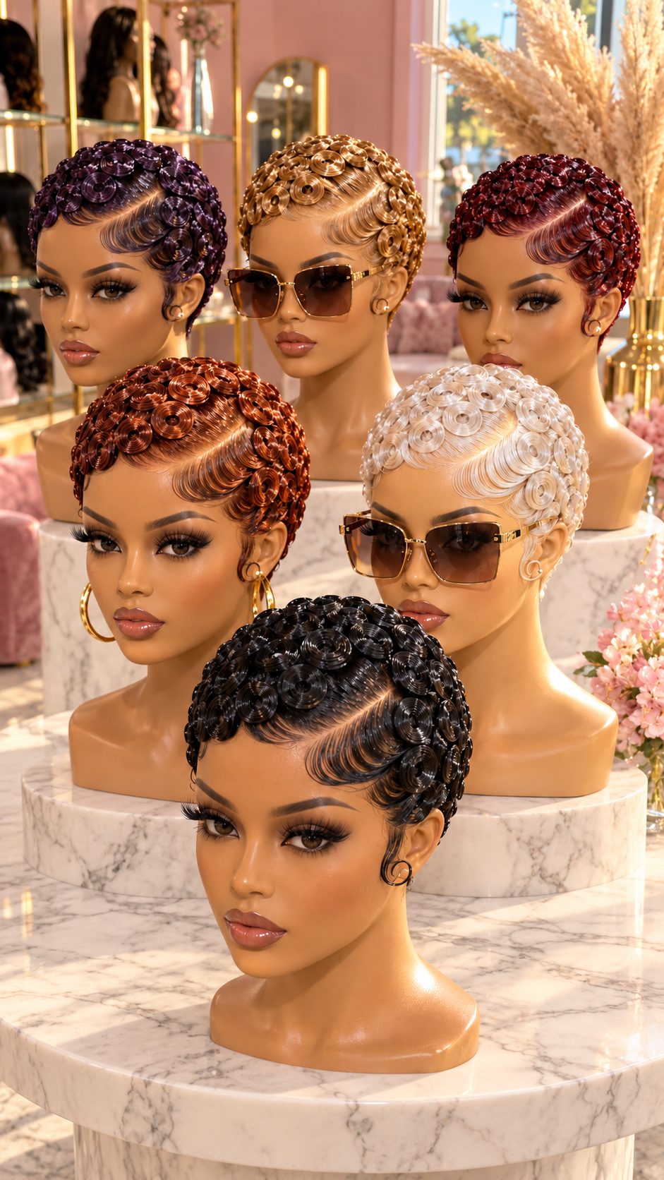 Six Gorgeous Finger Wave Pixie Wigs in Rich Colors #BraidsforWomenSC