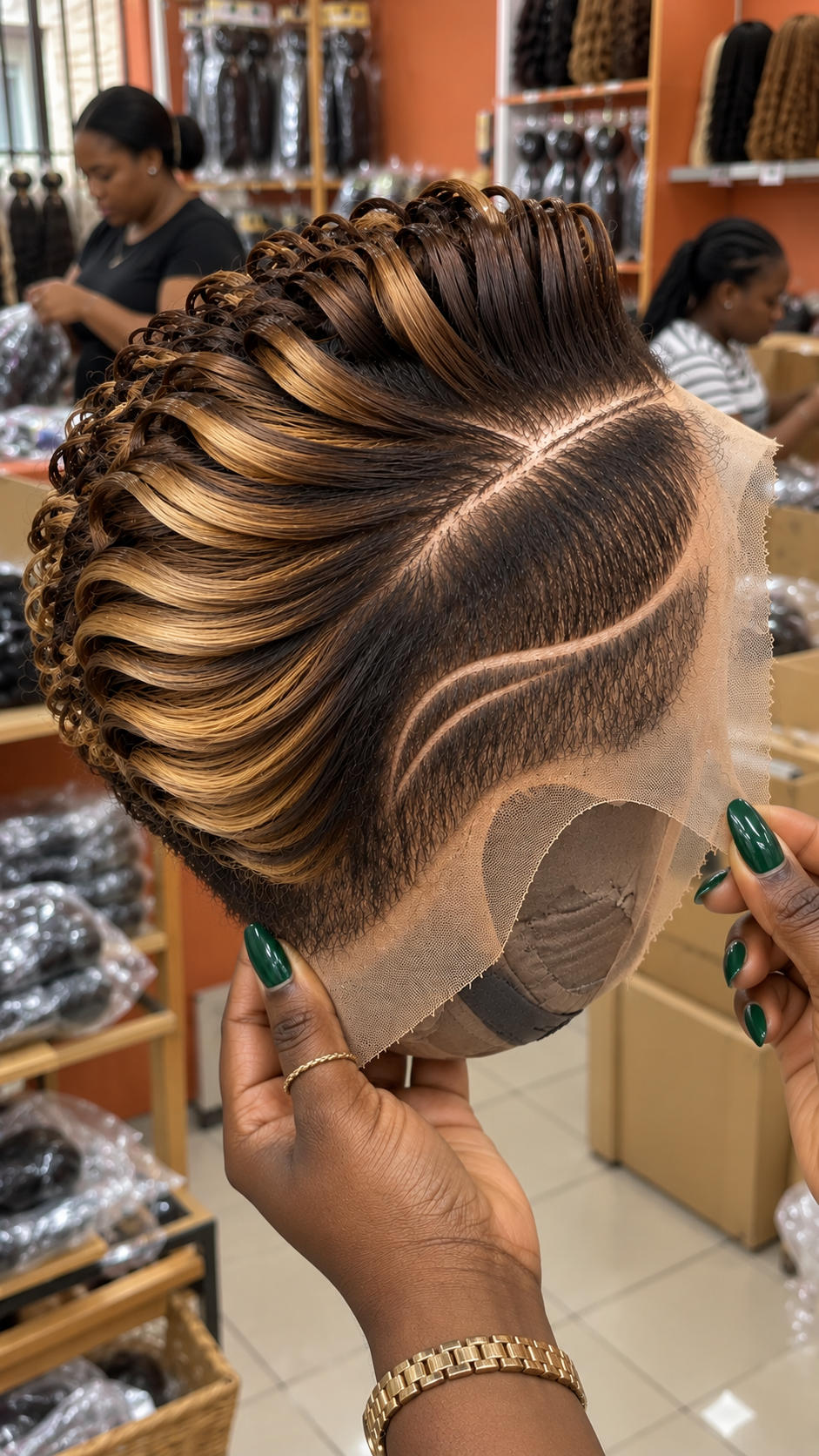 Espresso to Caramel Ribbon Wig: Building a Warm Gradient Through Sculpted Loops #fah