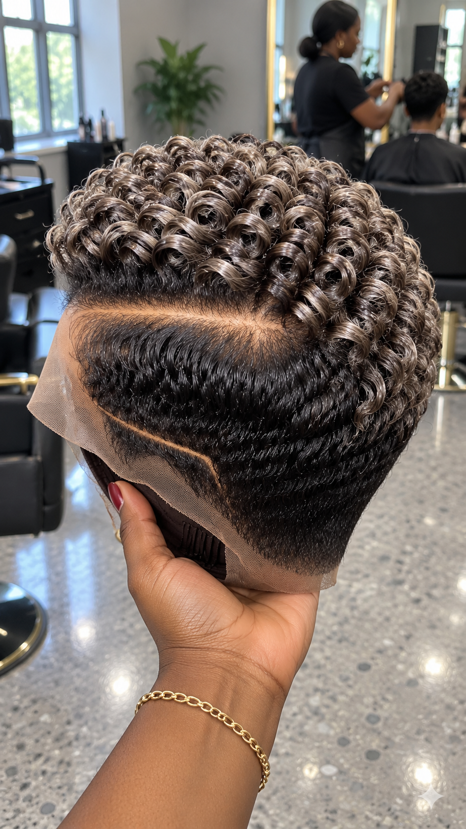 Smoky Ash Curls with a Sculpted Side Sweep #stay
