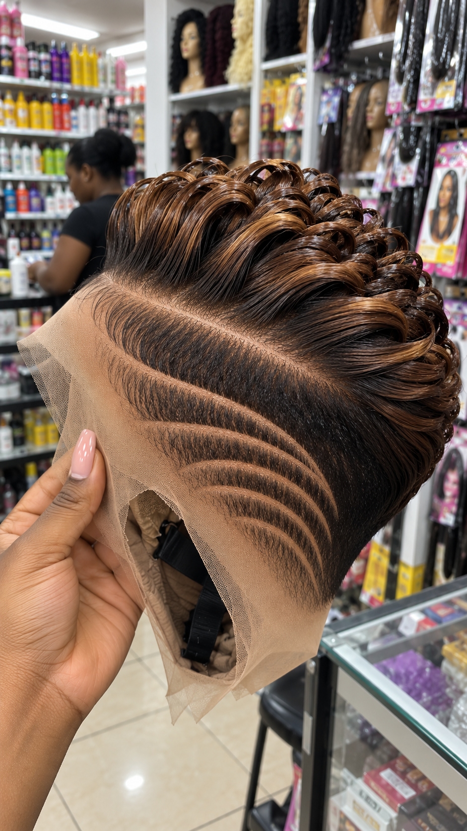 Caramel Brown Ribbon Crown Wig With Graduated Side Sweep Design #HaircutStyleIdeas Caramel Brown Ribbon Crown Wig With Graduated Side Sweep Design #HaircutStyleIdeas