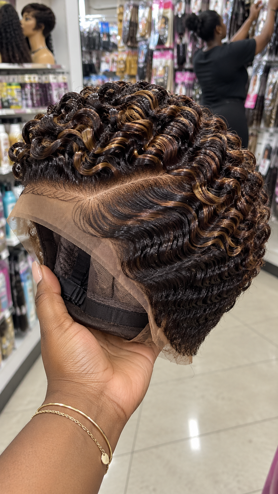 Cocoa Cinnamon Swirl Pixie Wig With Cascading S-Waves and Caramel Coil Accents #stay Cocoa Cinnamon Swirl Pixie Wig With Cascading S-Waves and Caramel Coil Accents #stay