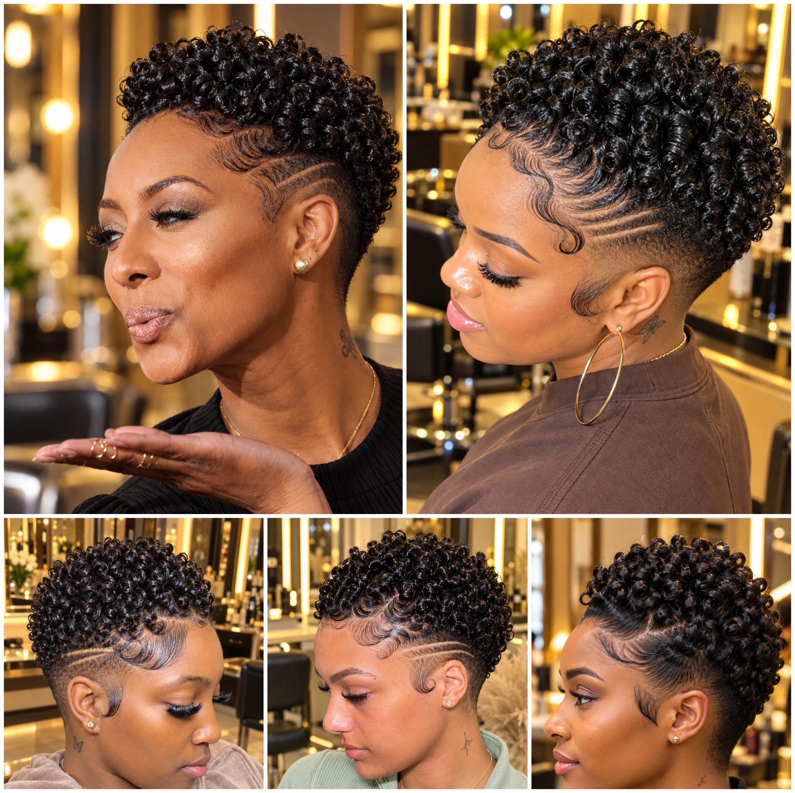 Glossy Coily Tapers with Low Fade Detail Glossy Coily Tapers with Low Fade Detail