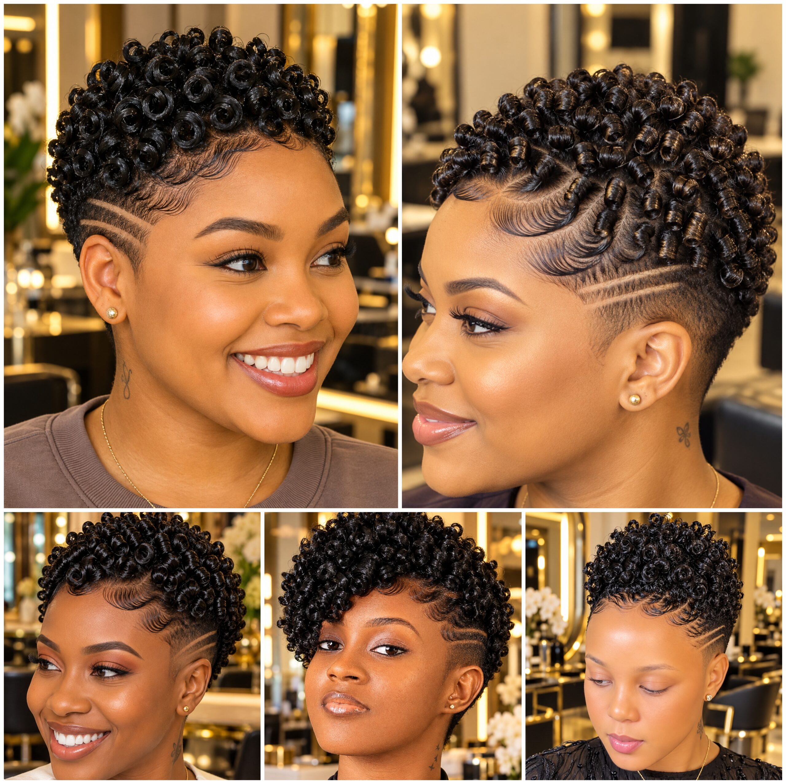 Finger Wave Coil Fades with Carved Sides