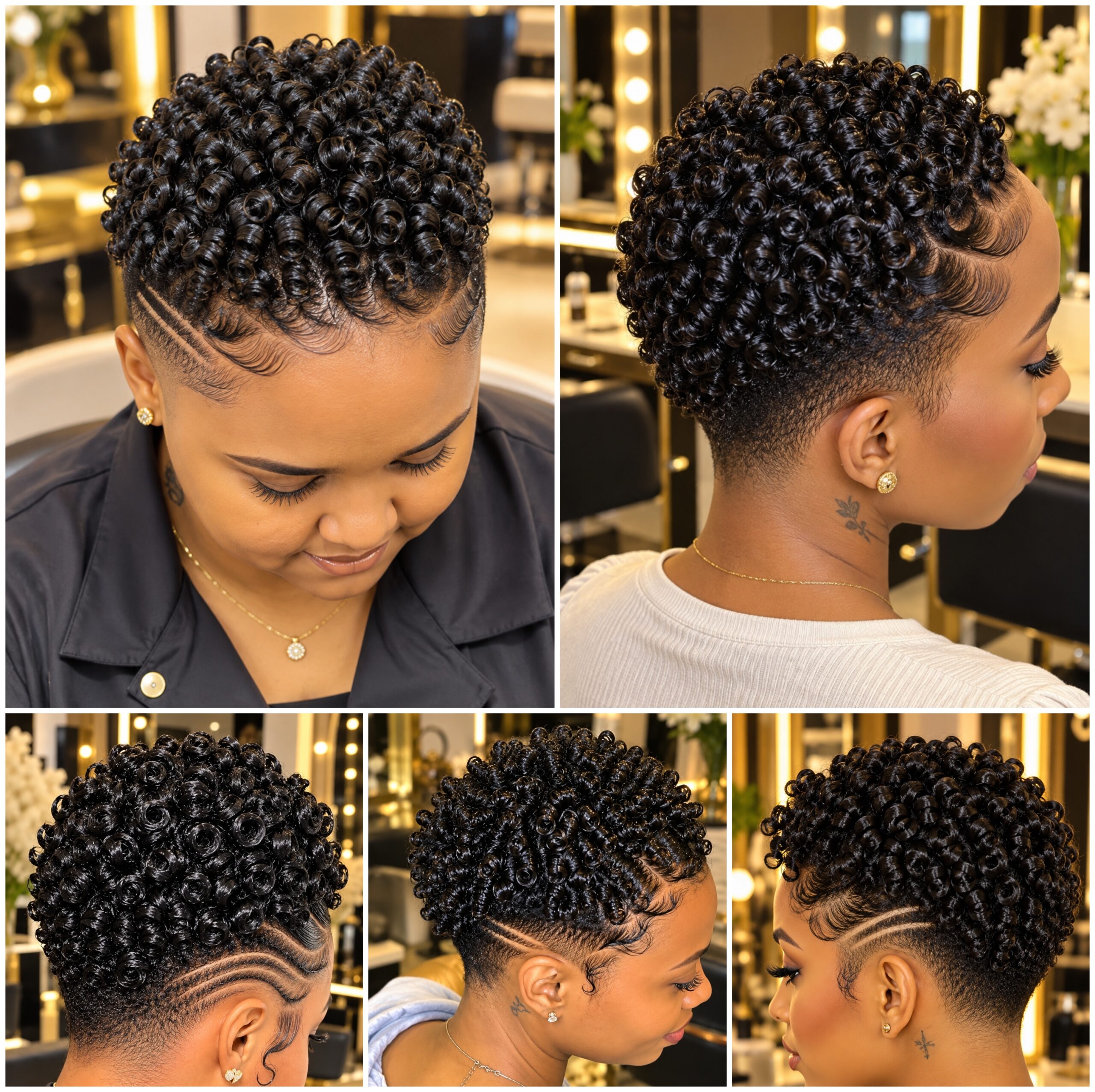 Low Taper Pixies with Bouncy Coil Crowns