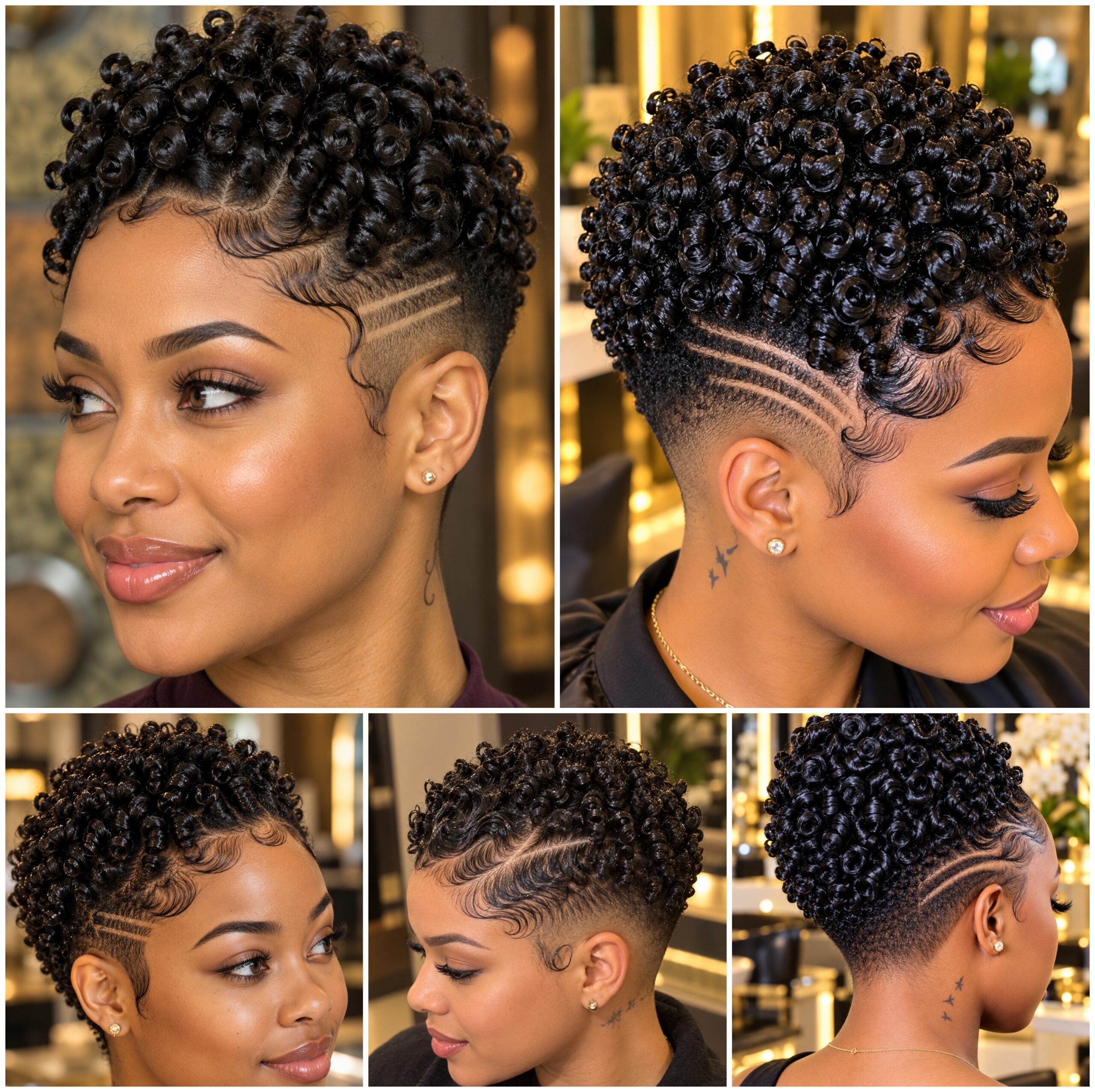 Glossy Finger Coils with Tapered Temple Sides