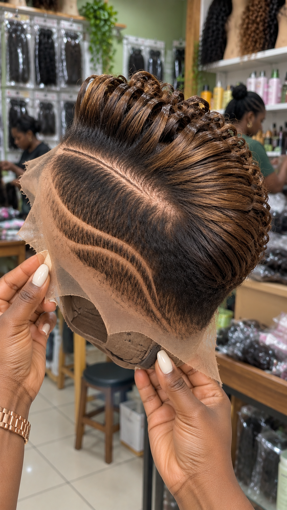 Where To Buy A Mocha Toffee Loop Pixie Wig With Layered Side Curves #afth