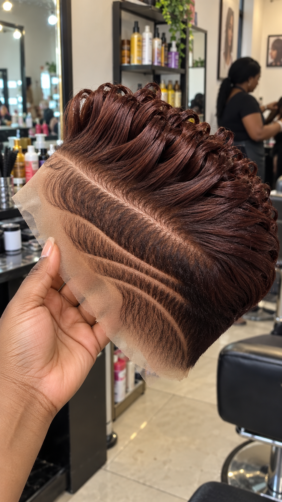 Mahogany Brown Sculpted Loop Wig With Layered Side Channels #brh Mahogany Brown Sculpted Loop Wig With Layered Side Channels #brh