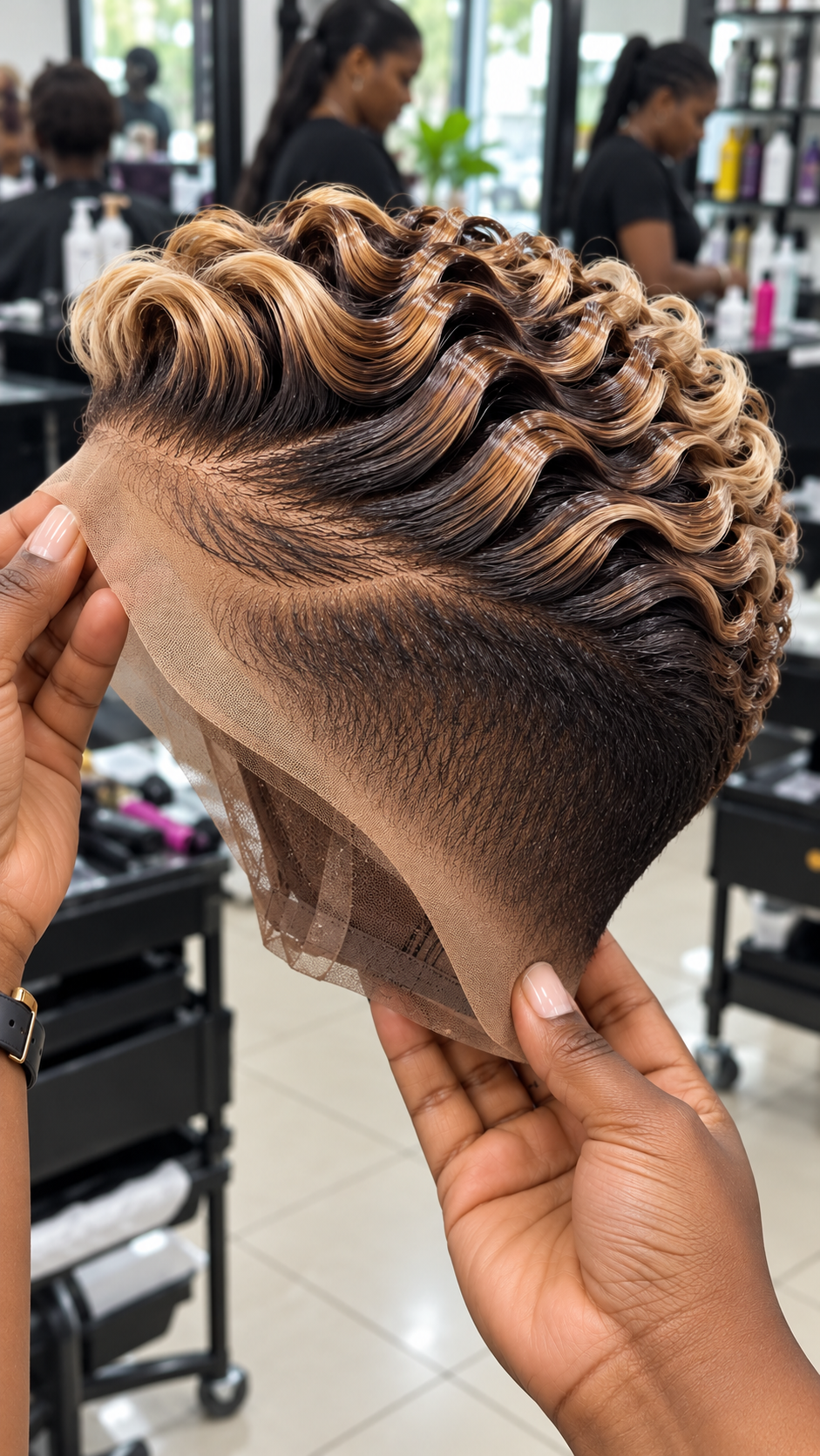 Honey Blonde Sculpted Waves With a Dark Tapered Side #stay Honey Blonde Sculpted Waves With a Dark Tapered Side #stay