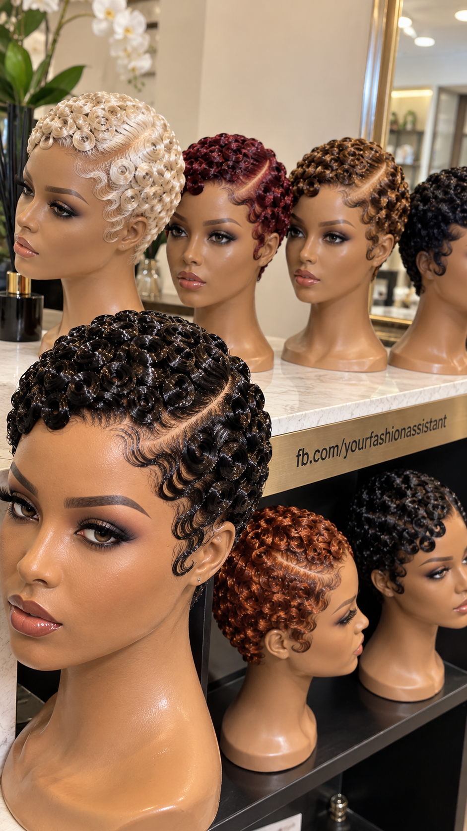 Luxury Finger Coil Pixie Wigs in Platinum Blonde, Burgundy, Copper and Glossy Black #yf Luxury Finger Coil Pixie Wigs in Platinum Blonde, Burgundy, Copper and Glossy Black #yf
