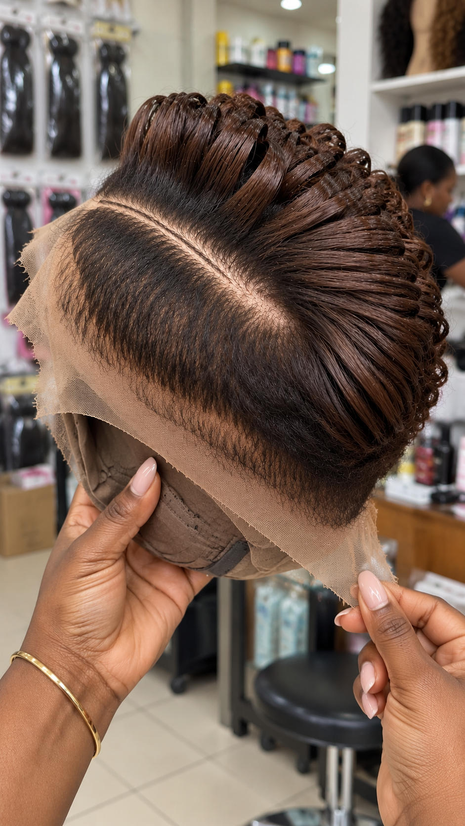 Espresso Brown Swept Loop Wig With an Uninterrupted Tapered Side #fah Espresso Brown Swept Loop Wig With an Uninterrupted Tapered Side #fah