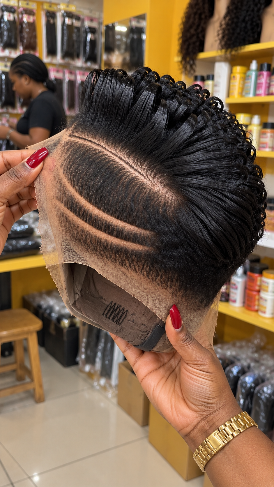 Why This Black Loop Crown Wig With Double Curved Side Lines Stands Out #stayh