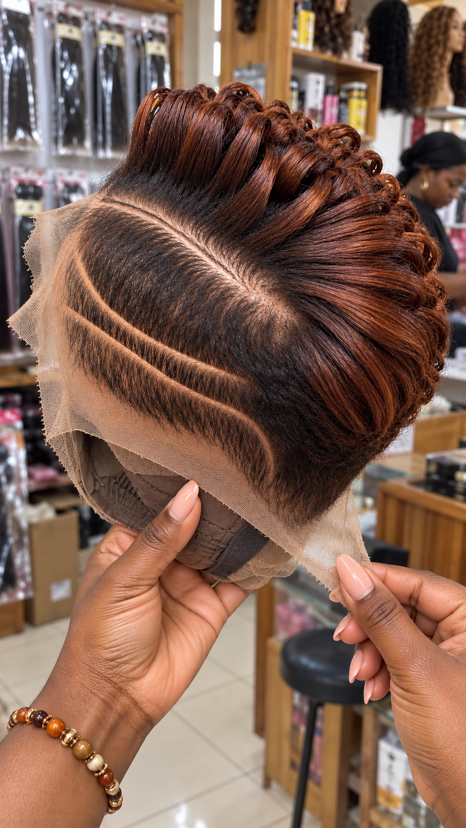 Cinnamon Copper Loop Wig With a Deep Root Base and Twin Side Sweep #stayh Cinnamon Copper Loop Wig With a Deep Root Base and Twin Side Sweep #stayh
