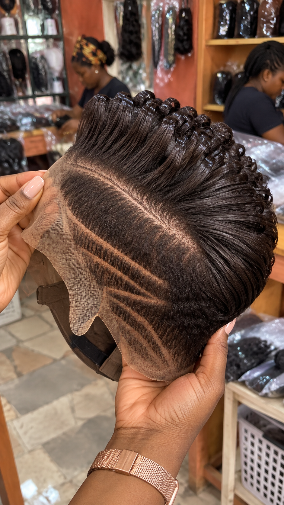 Burgundy-Copper Sculpted Wig With Layered Side Lines #bwih