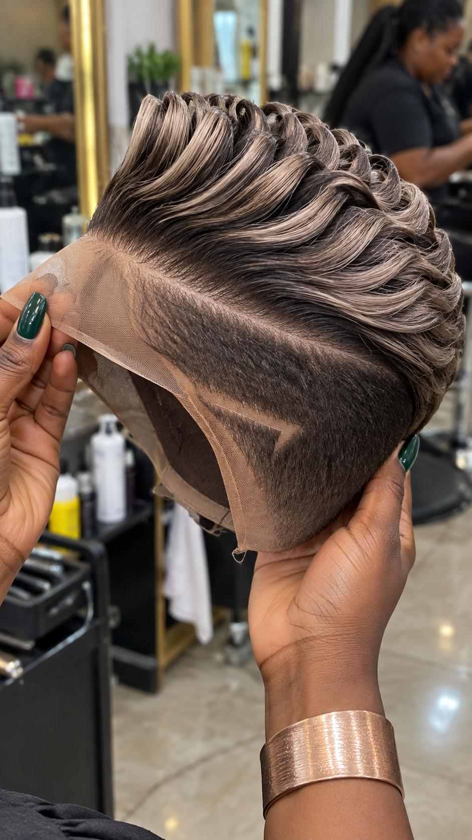 Taupe-Blonde Sculpted Pixie Wig With Layered Side Parting #fah Taupe-Blonde Sculpted Pixie Wig With Layered Side Parting #fah
